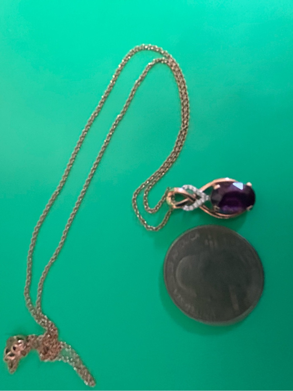 14k gold 18" necklace with Amethyst Pendant Necklace - Timeless Women’s Jewel
